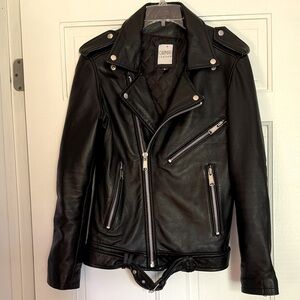 Carmar Black Leather Jacket with Silver Accents
